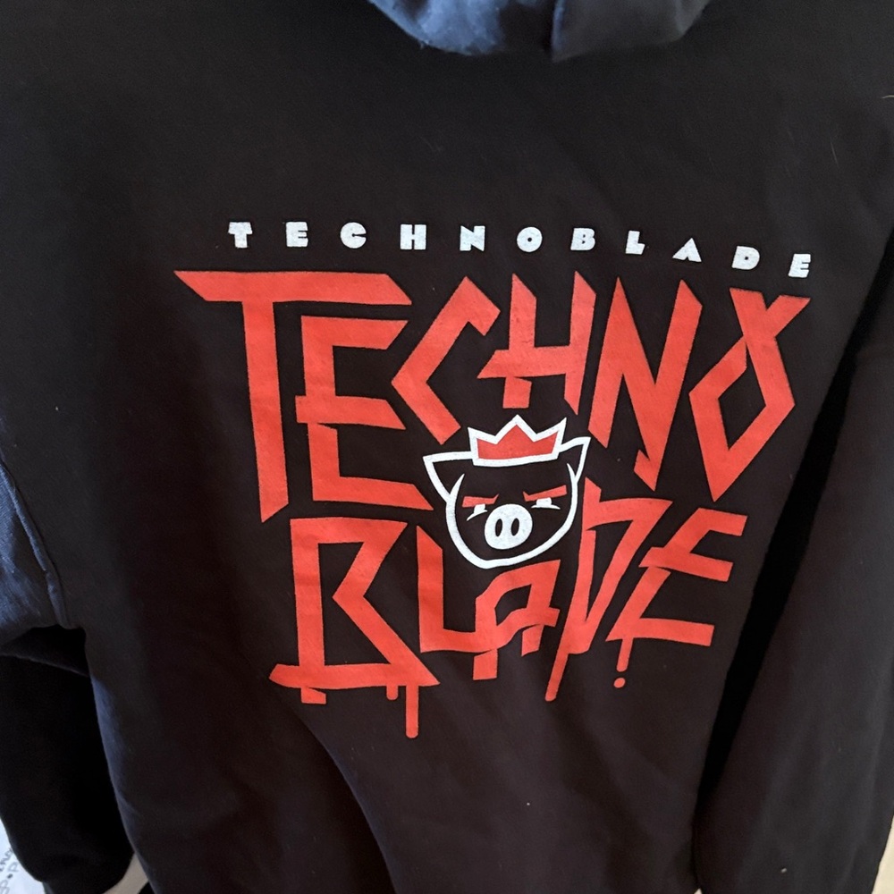 TechnoBlade Black Hoodie with Red Graphic